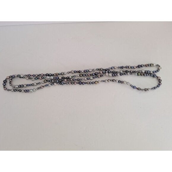 Long Natural Freshwater Pearl Strand Necklace - Picture 4 of 6